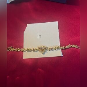 18 K Gold Layered Bracelet with Butterfly